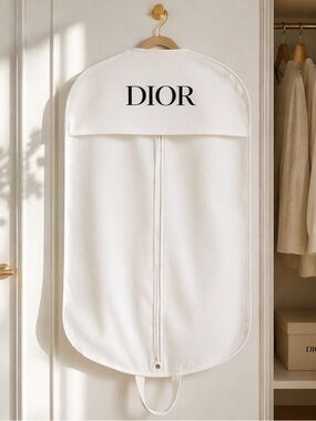 🩷Dior White Garment Bag with Black Logo